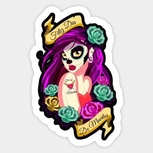 Posada Day of the Dead Outlaw, Dia De Muertas Sticker